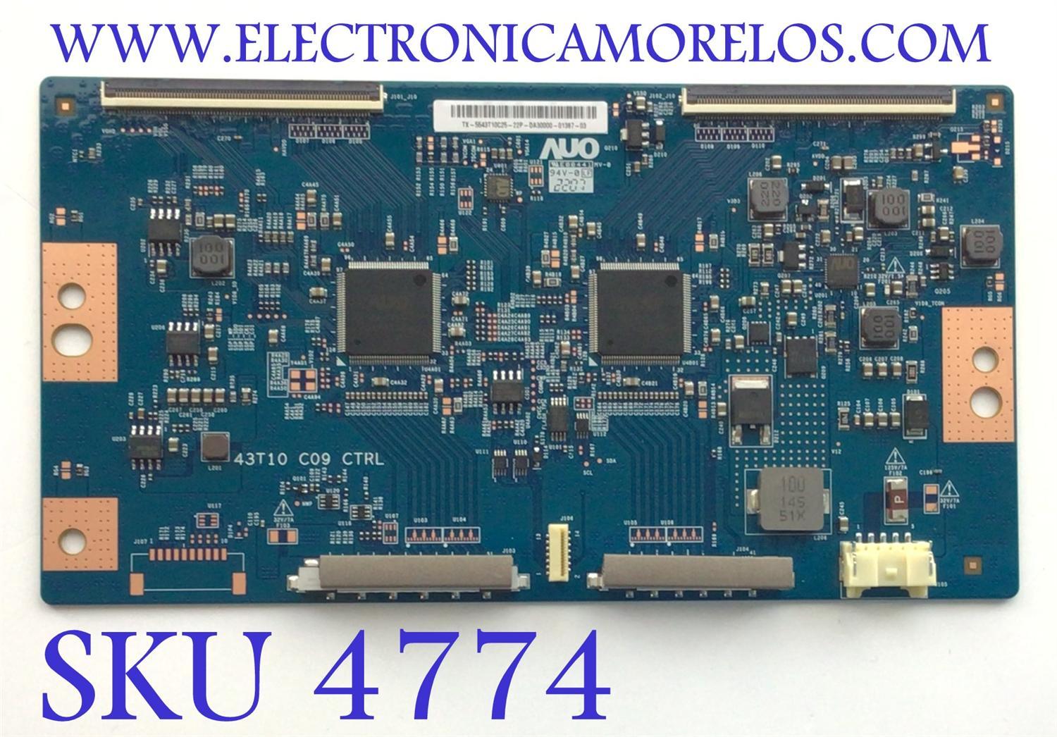 T-CON PARA TV SONY / NUMERO DE PARTE 55.43T10.C25 / 5543T10C25 / 43T10 C09 CTRL / 43T10-C09 / PANEL YDBM043CCU11 / DISPLAY T430QVN03.H / MODELO KD-43X85K / KD43X85K